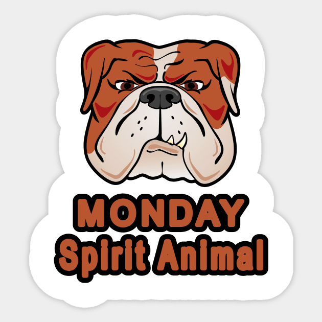 Funny Bulldog Shirt Sticker by halfkneegrow